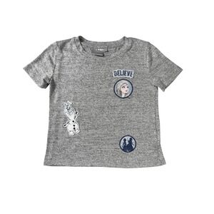 Disney Frozen Elsa Olaf Sparkle Short Sleeve T-Shirt in‎ Gray Size 6 Small